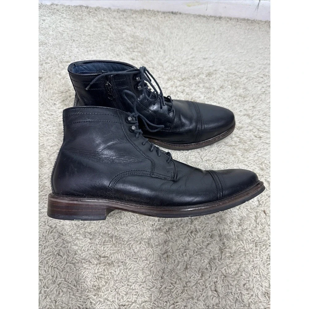 Johnston & Murphy XC Flex Sheepskin Leather Side Zip Lace Up Ankle Boots Mens 10